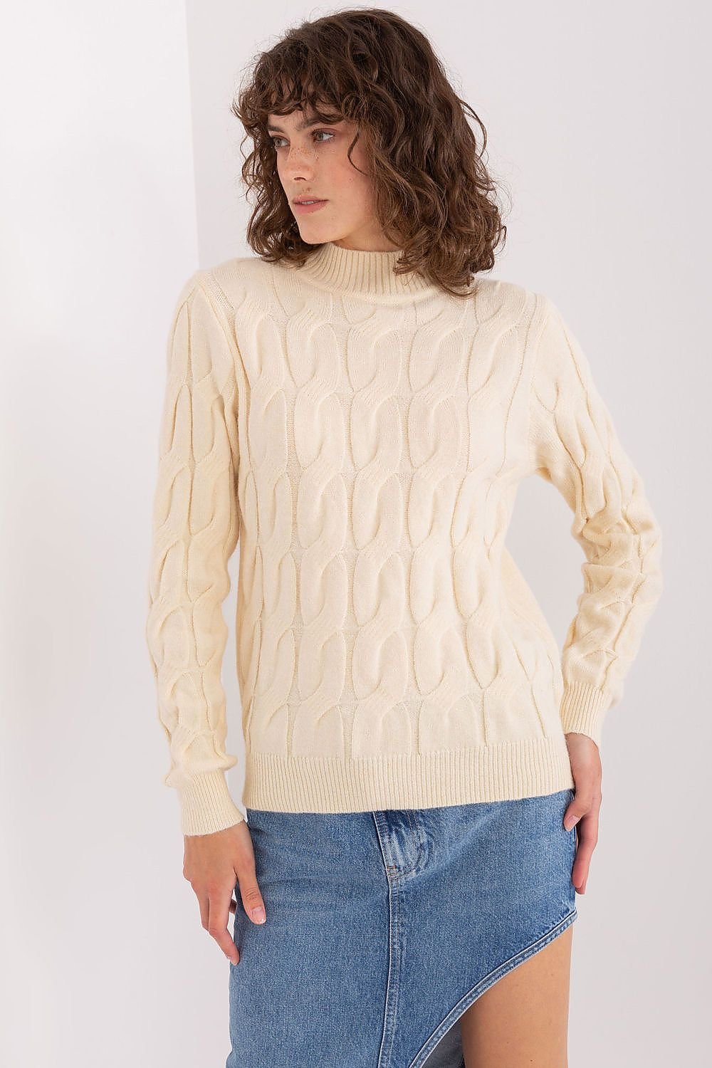 Long-Sleeve Textured Turtleneck Sweater