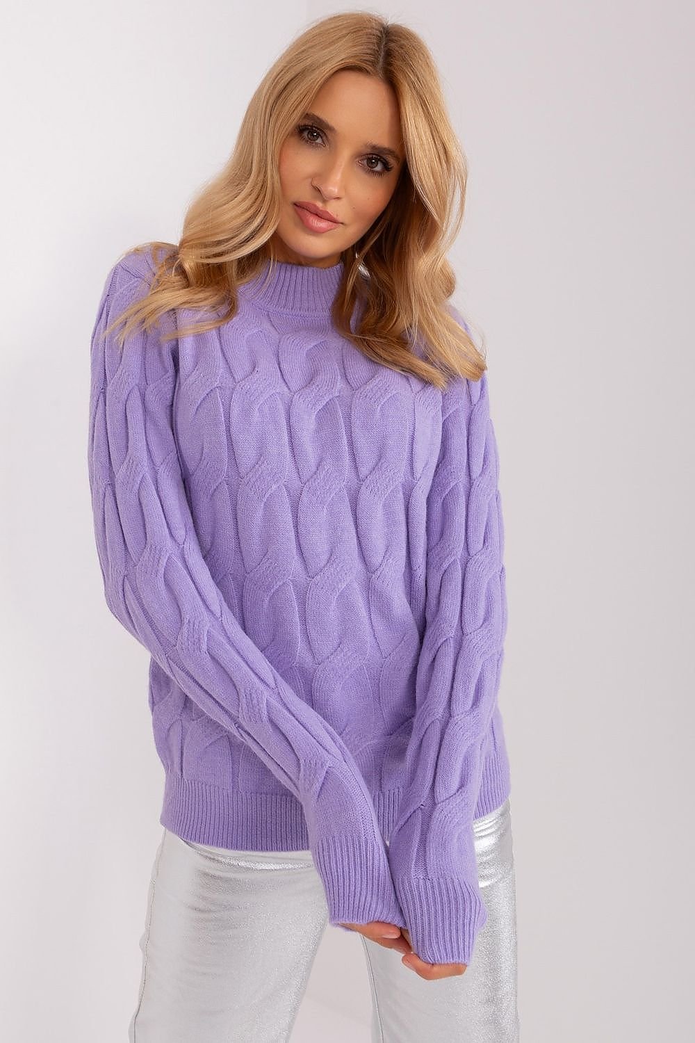 Long-Sleeve Textured Turtleneck Sweater