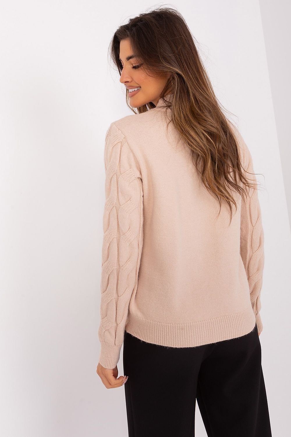 Long-Sleeve Textured Turtleneck Sweater