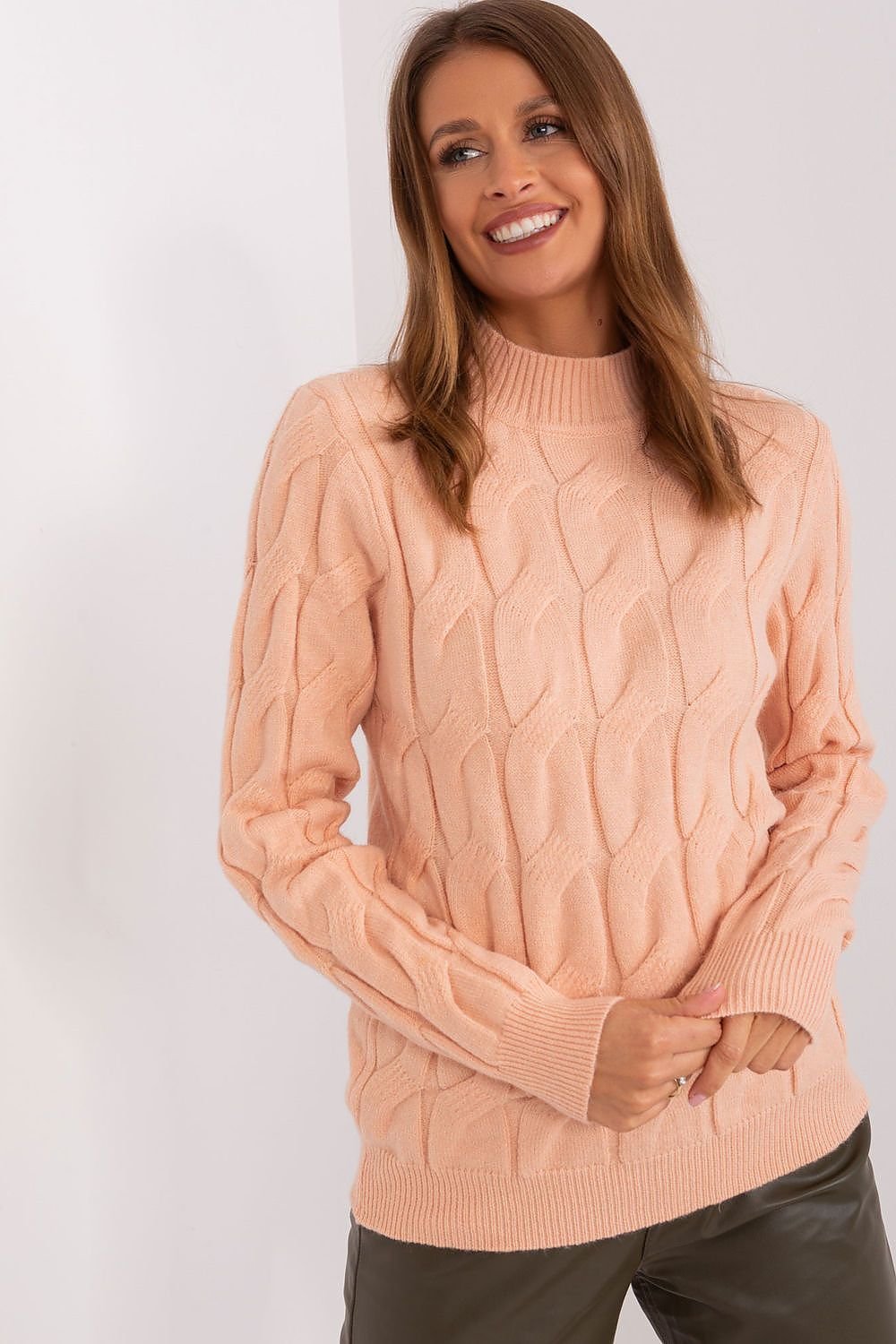 Long-Sleeve Textured Turtleneck Sweater