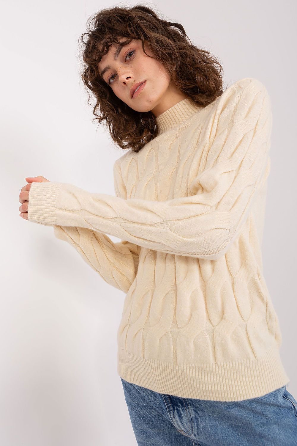 Long-Sleeve Textured Turtleneck Sweater