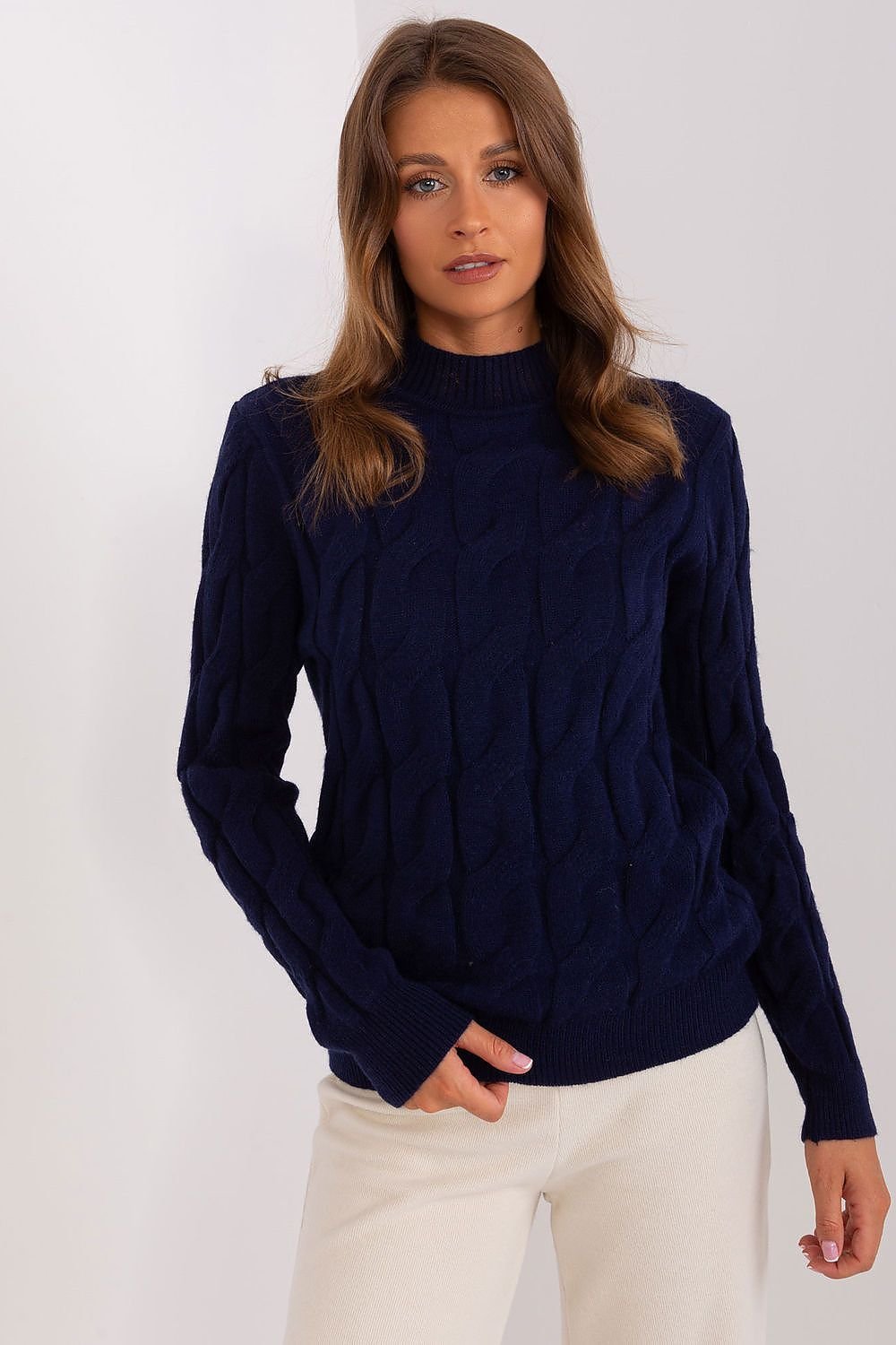 Long-Sleeve Textured Turtleneck Sweater