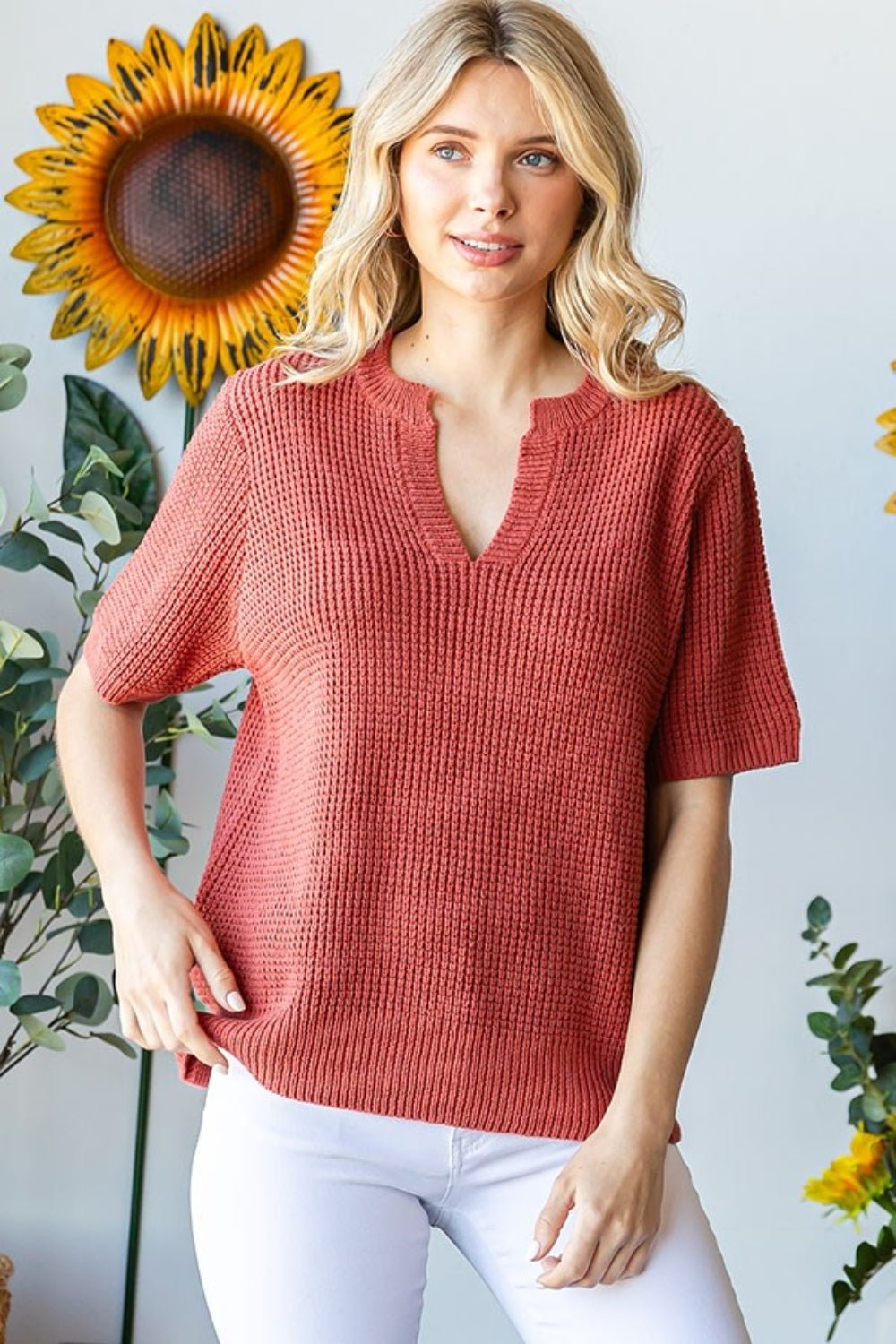 Short Sleeve Knit Top