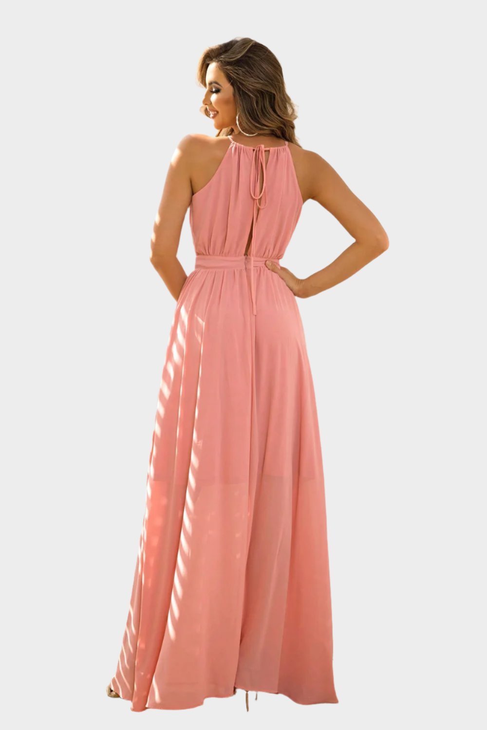 Tied Cutout Sleeveless Maxi Dress.